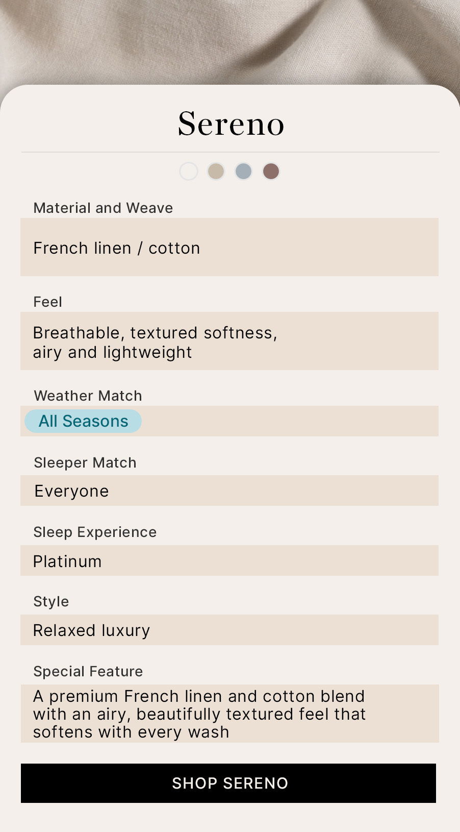 Sereno French Linen Cotton bed linen product details