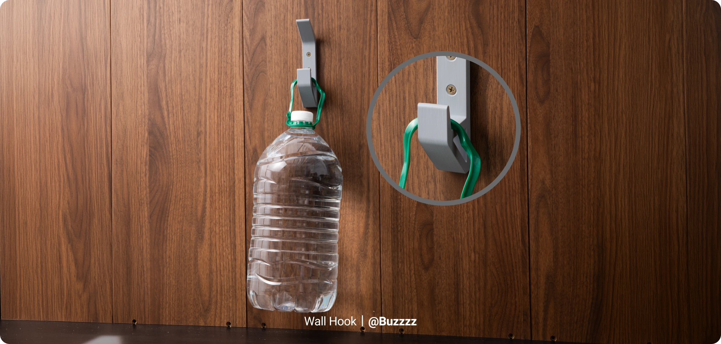 Functional 3D printed hook made with PETG HF Filament (RFID) shows strength for practical use.
