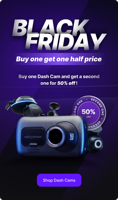 Black Friday sale for dash cams, buy one get one half price.