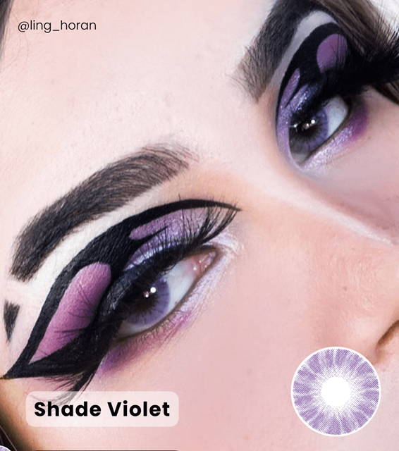 Black hair model - Shade Violet  Contacts