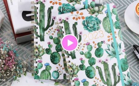 A5 planner with a stylish cactus print, perfect for organizing your schedule and staying on track.