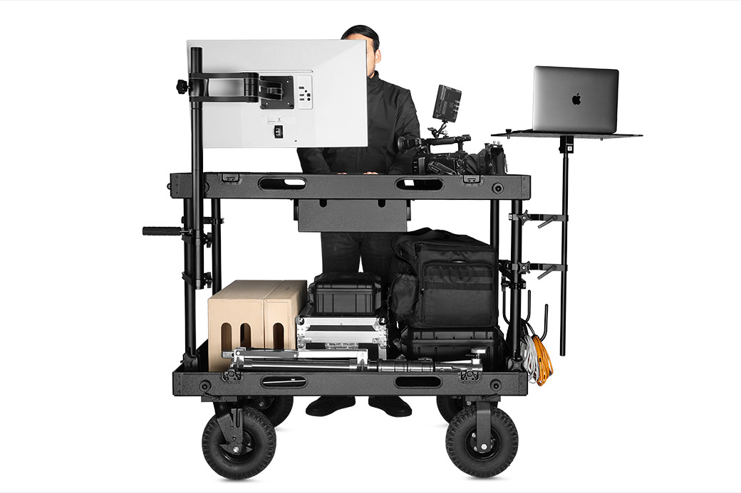 Proaim Victor Lite V2 set up as a production workstation with an operator