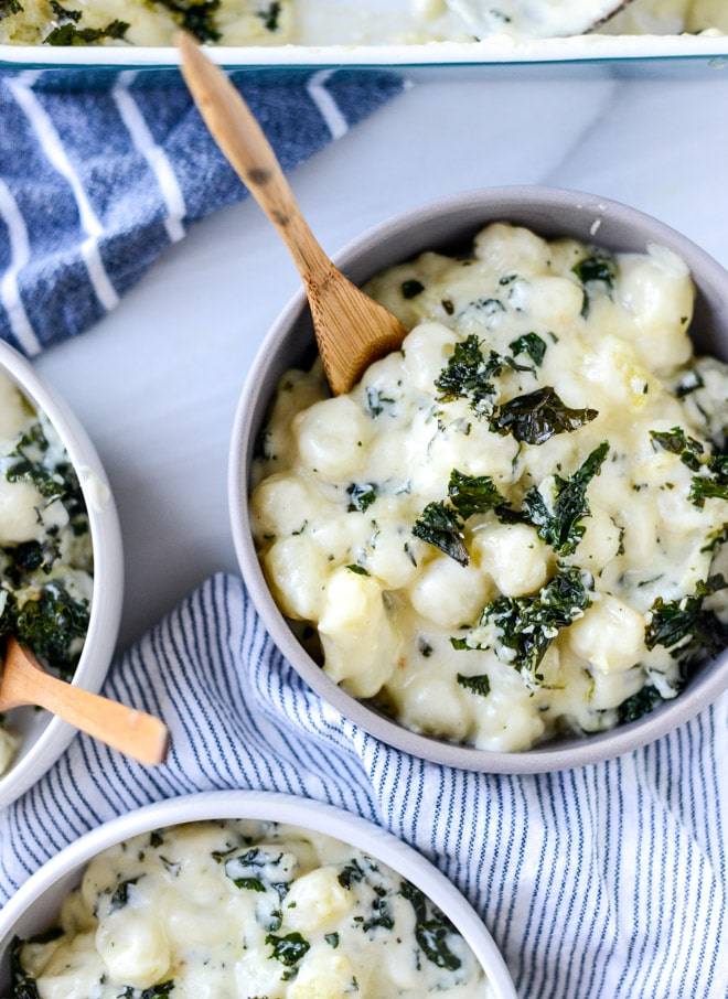 Gnocchi Mac and Cheese with Crispy Kale