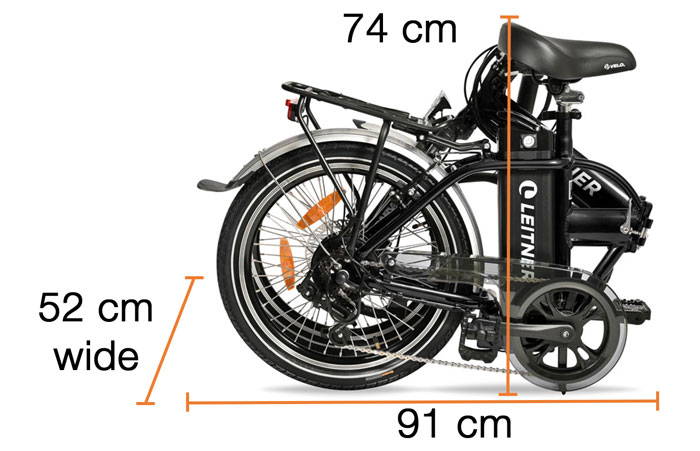 electric folding bike dimensions