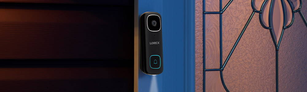 Wired Smart Video Doorbell at night