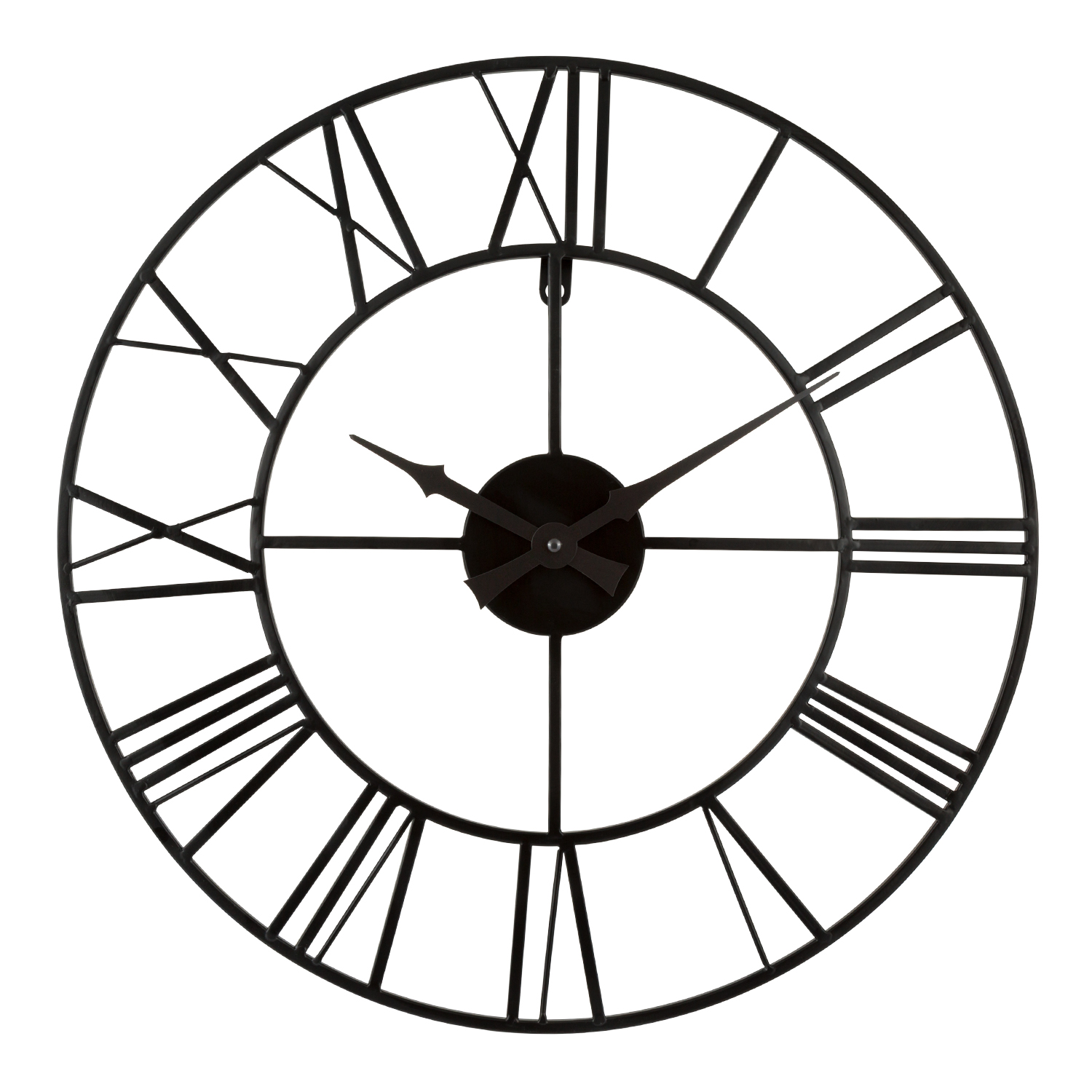 Cozy bedroom with a wooden bed and the 21-inch Skelton Tower Clock hanging on the wall 