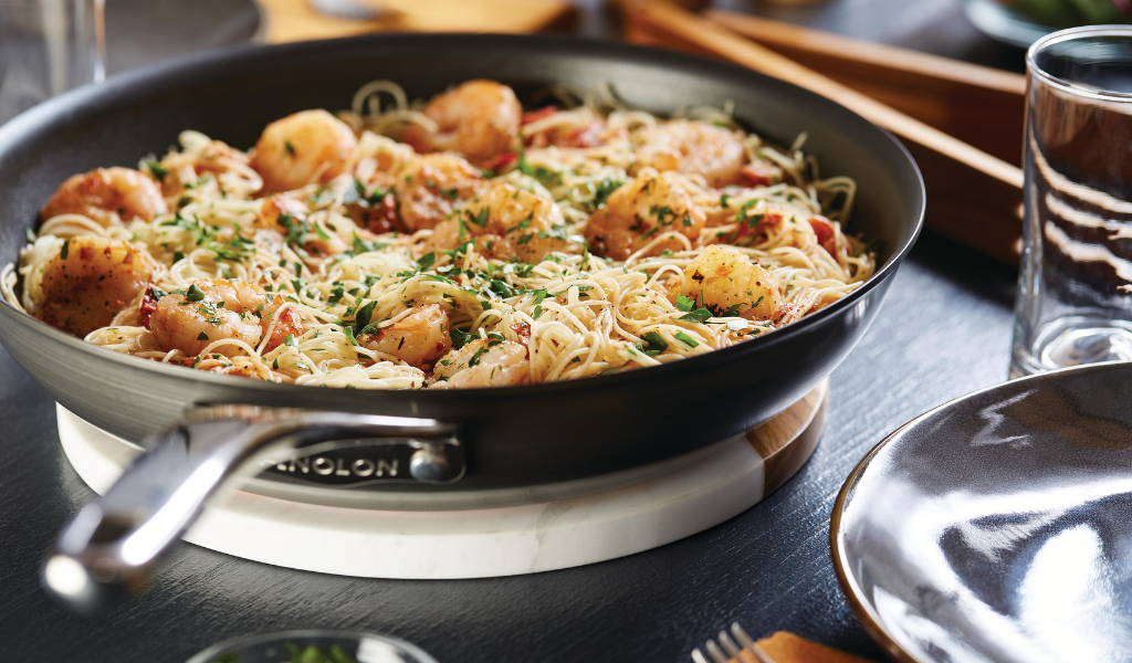 Creamy Tomato & Shrimp Angel Hair Pasta
