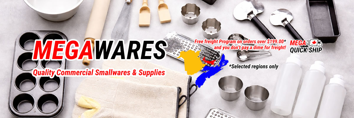 Megawares - Quality Commercial Smallwares & Supplies - Free freight program on orders over $199.00* and you don't pay a dime for freight - (*Selected regions only)