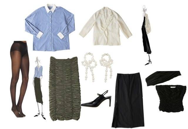 flat lays of clothing from tibi