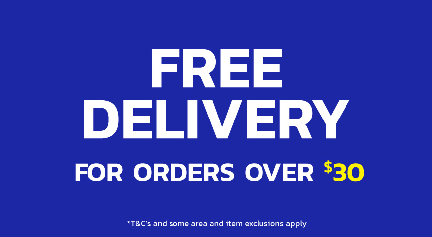 Free delivery for orders over $30. Terms and conditions apply.