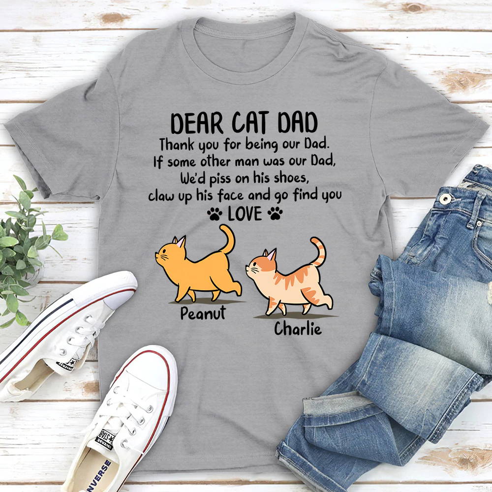 BEING CAT DAD - PERSONALIZED CUSTOM UNISEX T-SHIRT