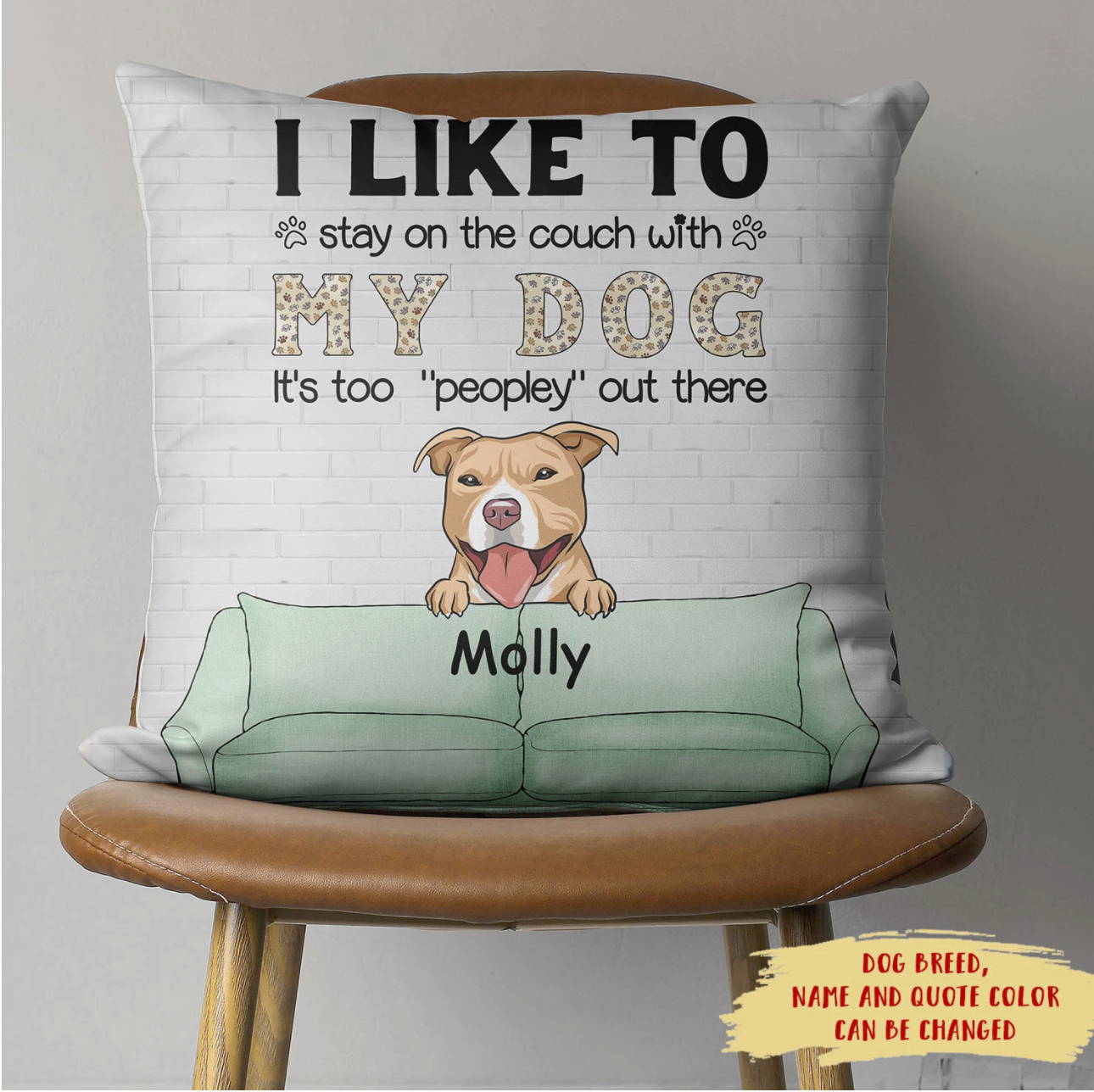 personalized pillow for pit bull lovers