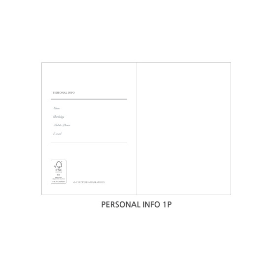 Personal info - O-CHECK Eco-friendly 2020 A6 dated daily diary planner