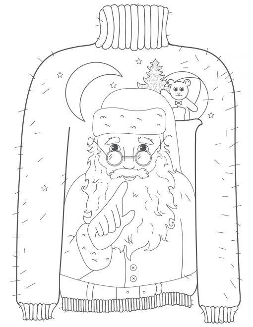 Christmas Sweater Coloring Pages Printable for Free Download