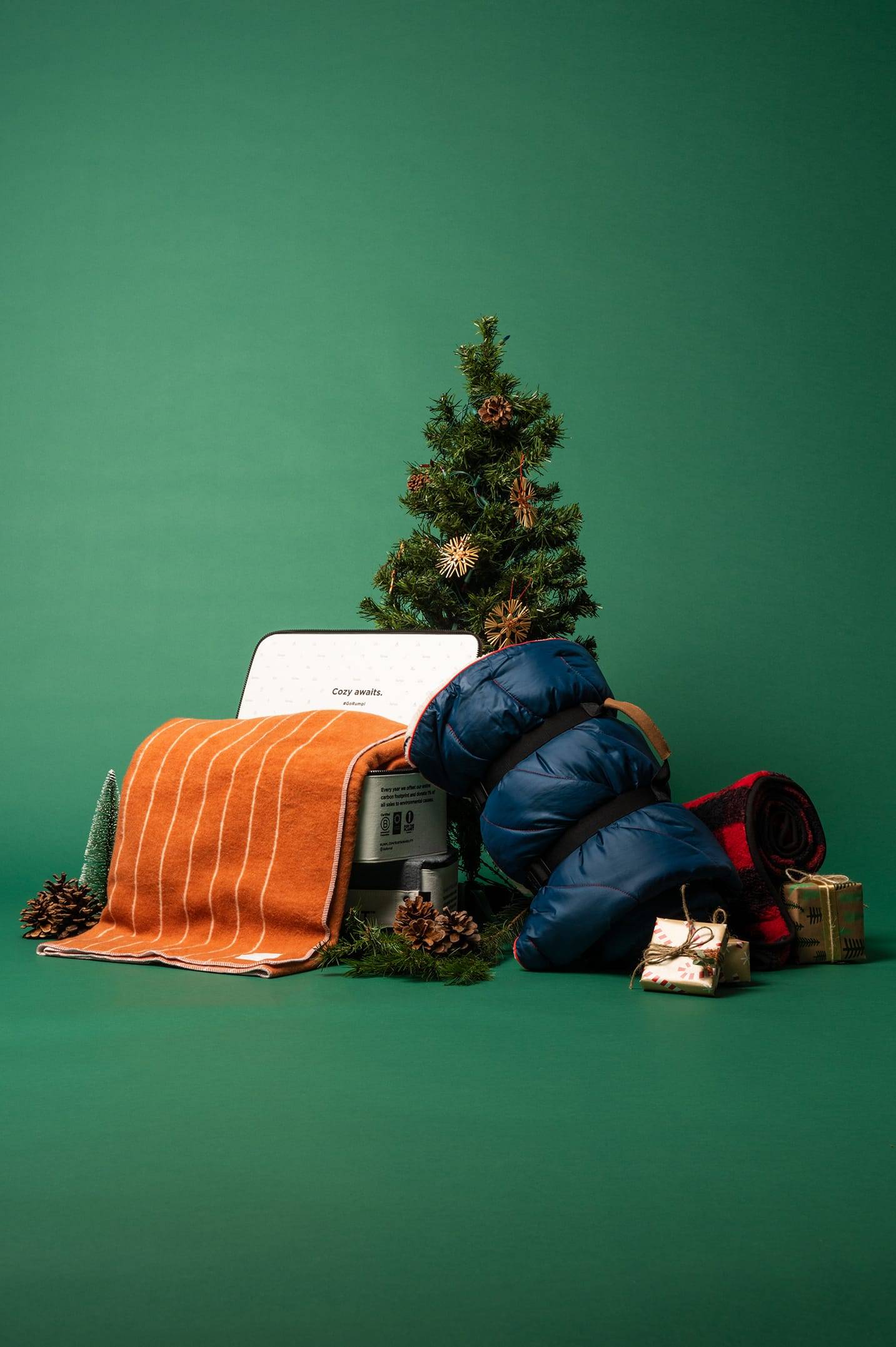 Indoor Blankets around Christmas Tree