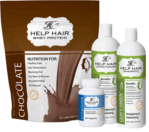 Help Hair Shake, Vitamins, Volumizing Shampoo, and Conditioner