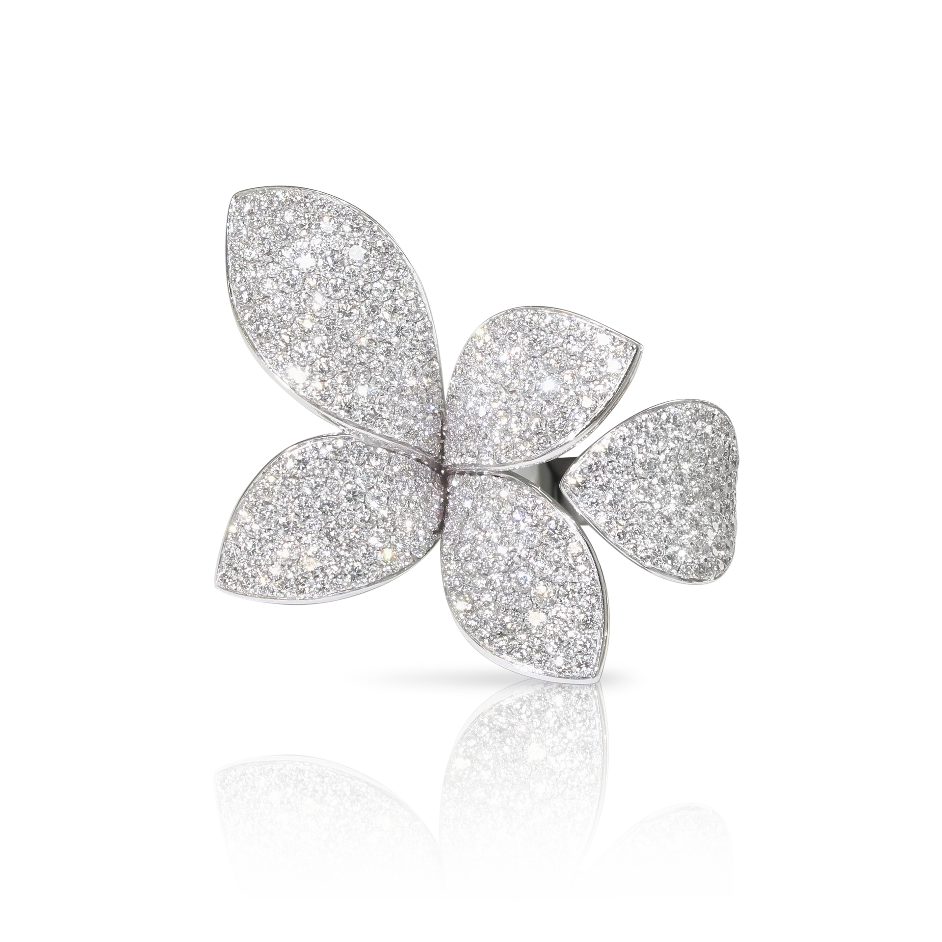 Giardini Segreti ring in 18k white gold with white diamonds