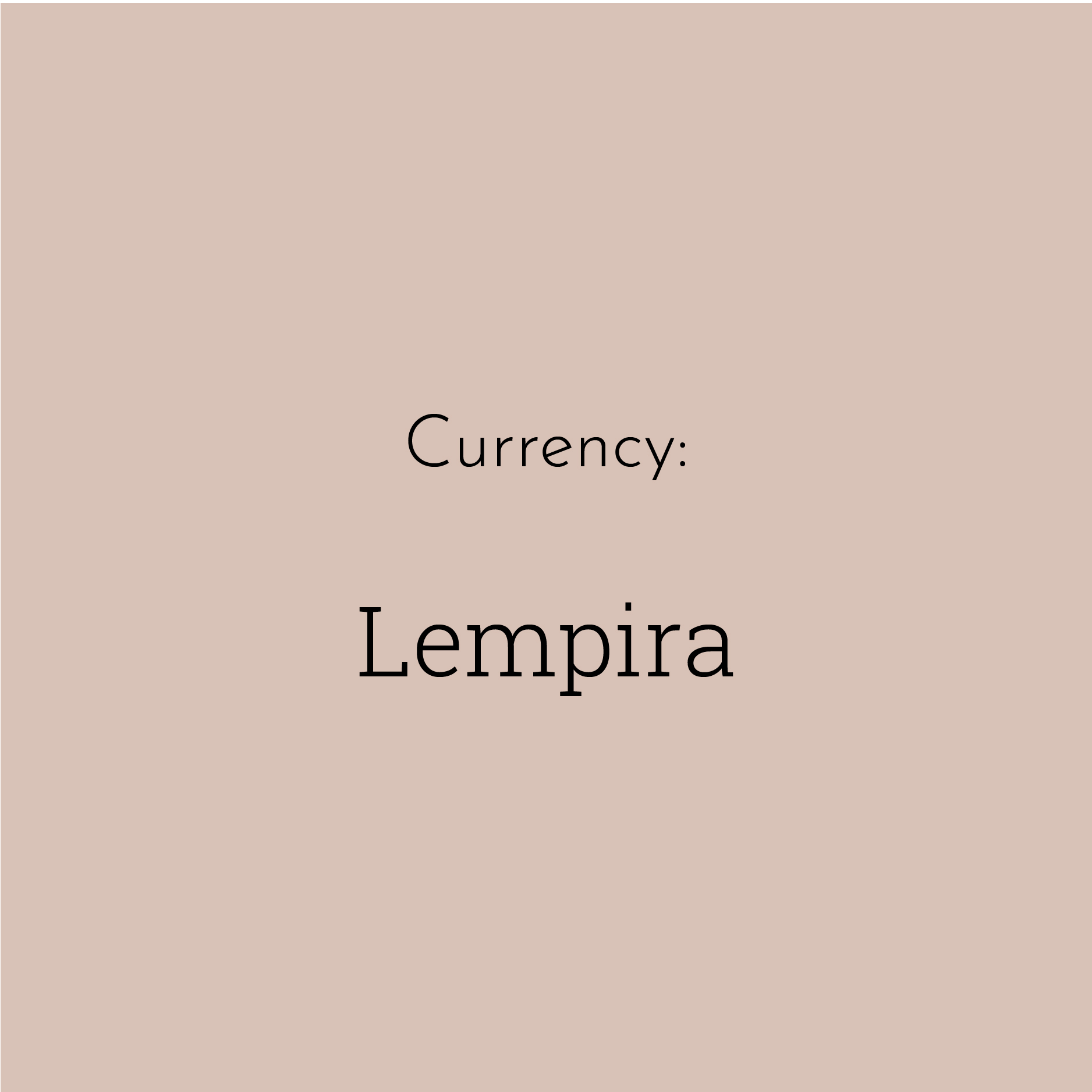 A solid brown block contains the text “Lempira”