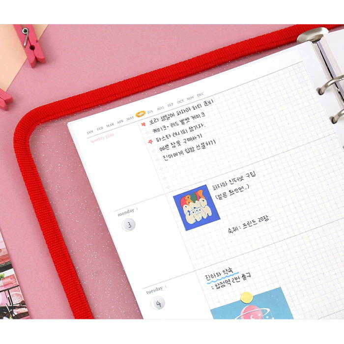 Weekly plan - Second Mansion Collage A5 6-ring dateless weekly diary