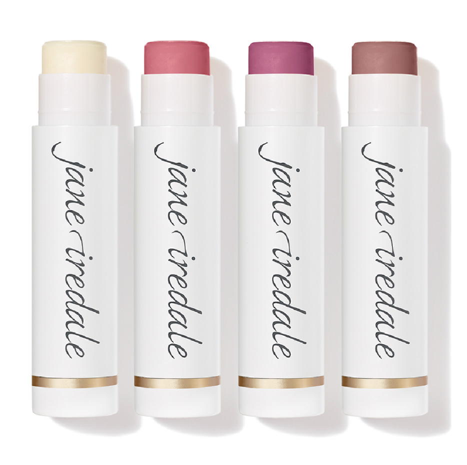 Four lip balm tubes in various shades from Jane Iredale.