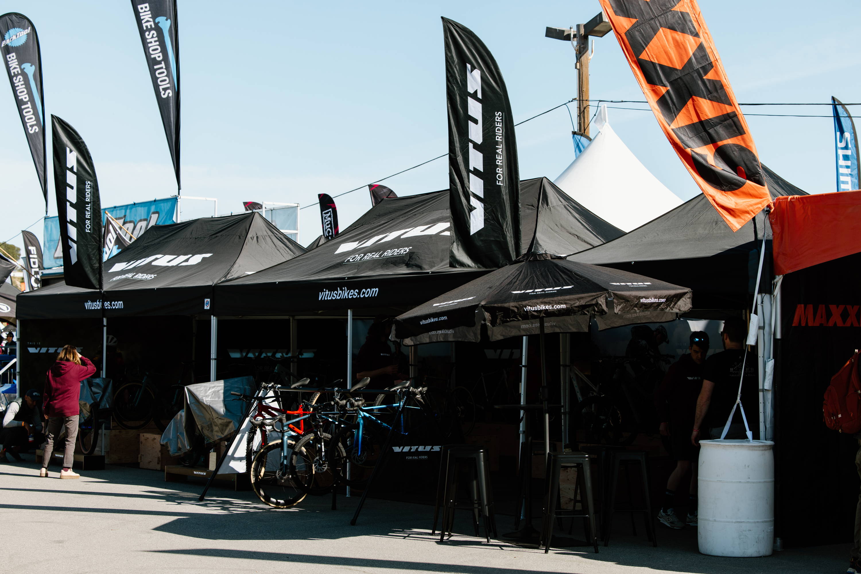 The Vitus Bikes booth at the 2023 Sea Otter Classic
