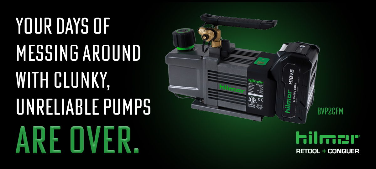 Hilmor BVP2CFM vacuum pump – Your days of messing around with clunky, unreliable pumps are over.