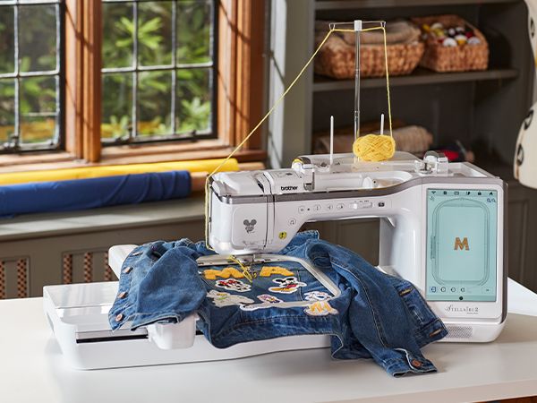 Brother XJ2 Yarn Couching in the hoop with the Couching Embroidery Foot