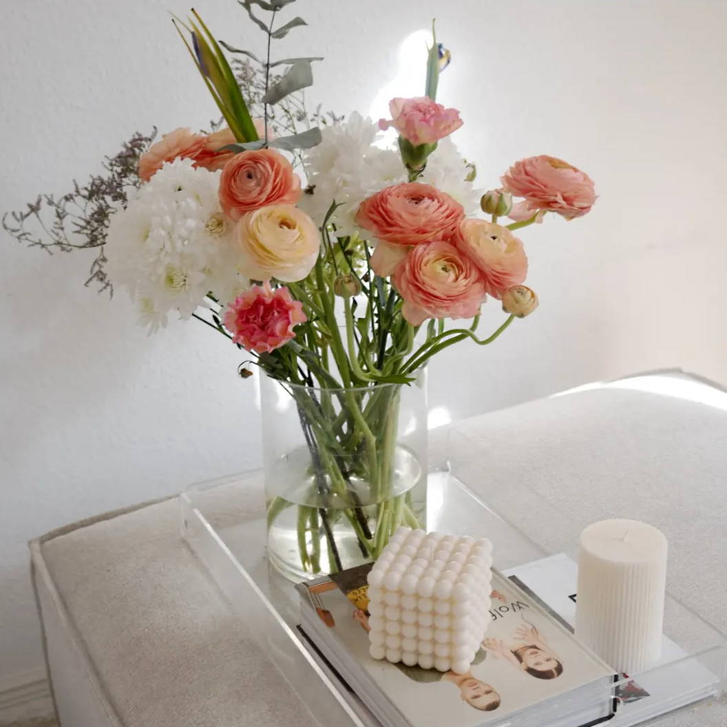 Dekoration Couch Tisch Kerzen Blumen