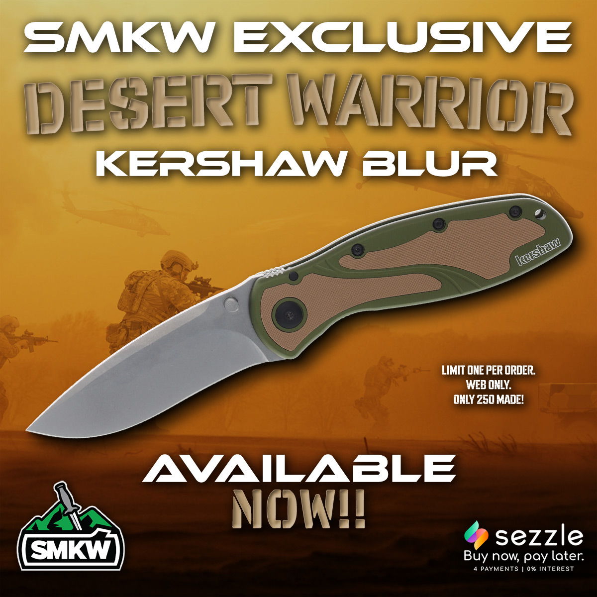 Kershaw Desert Warrior Blur SMKW Exclusive