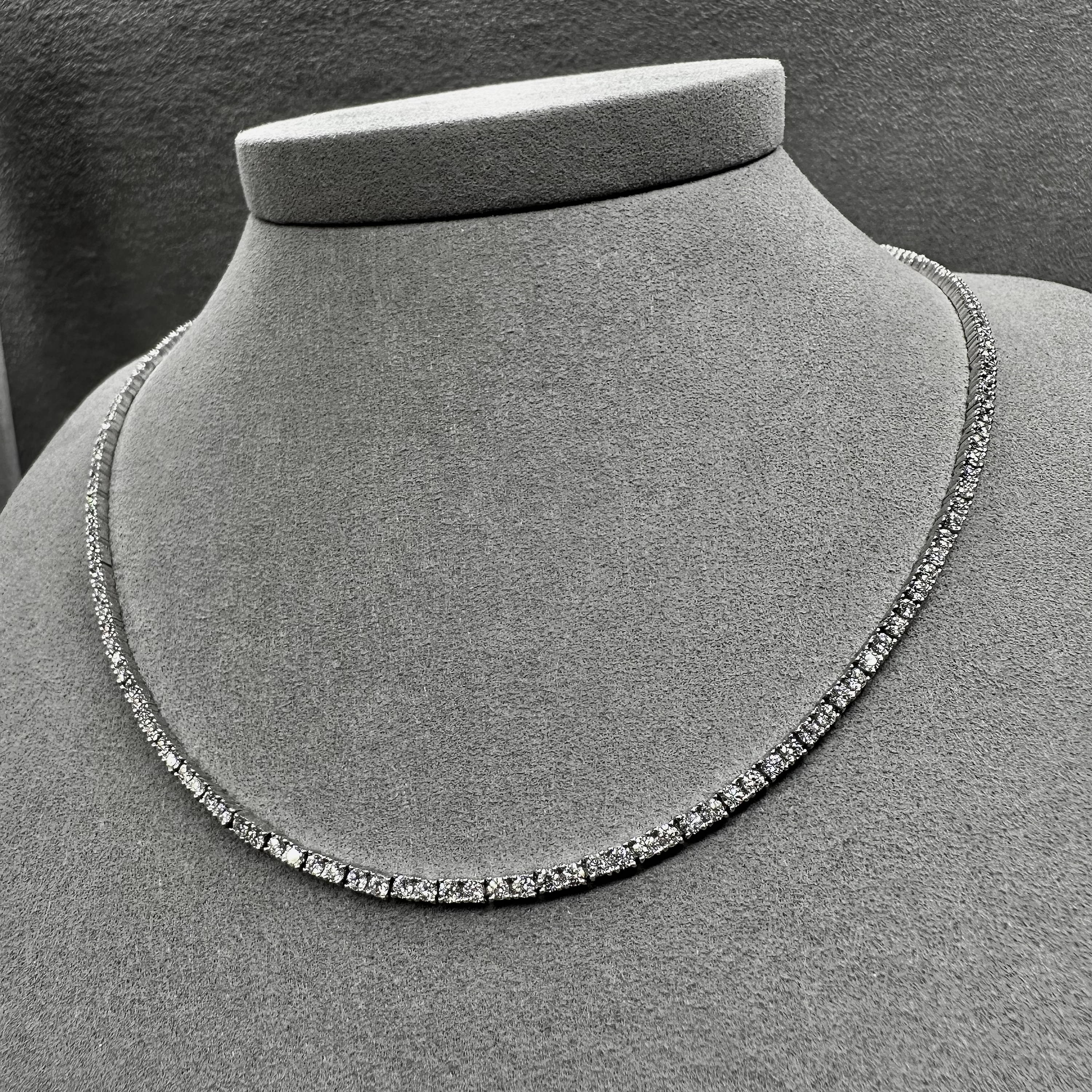 12 carat diamond tennis necklace white gold