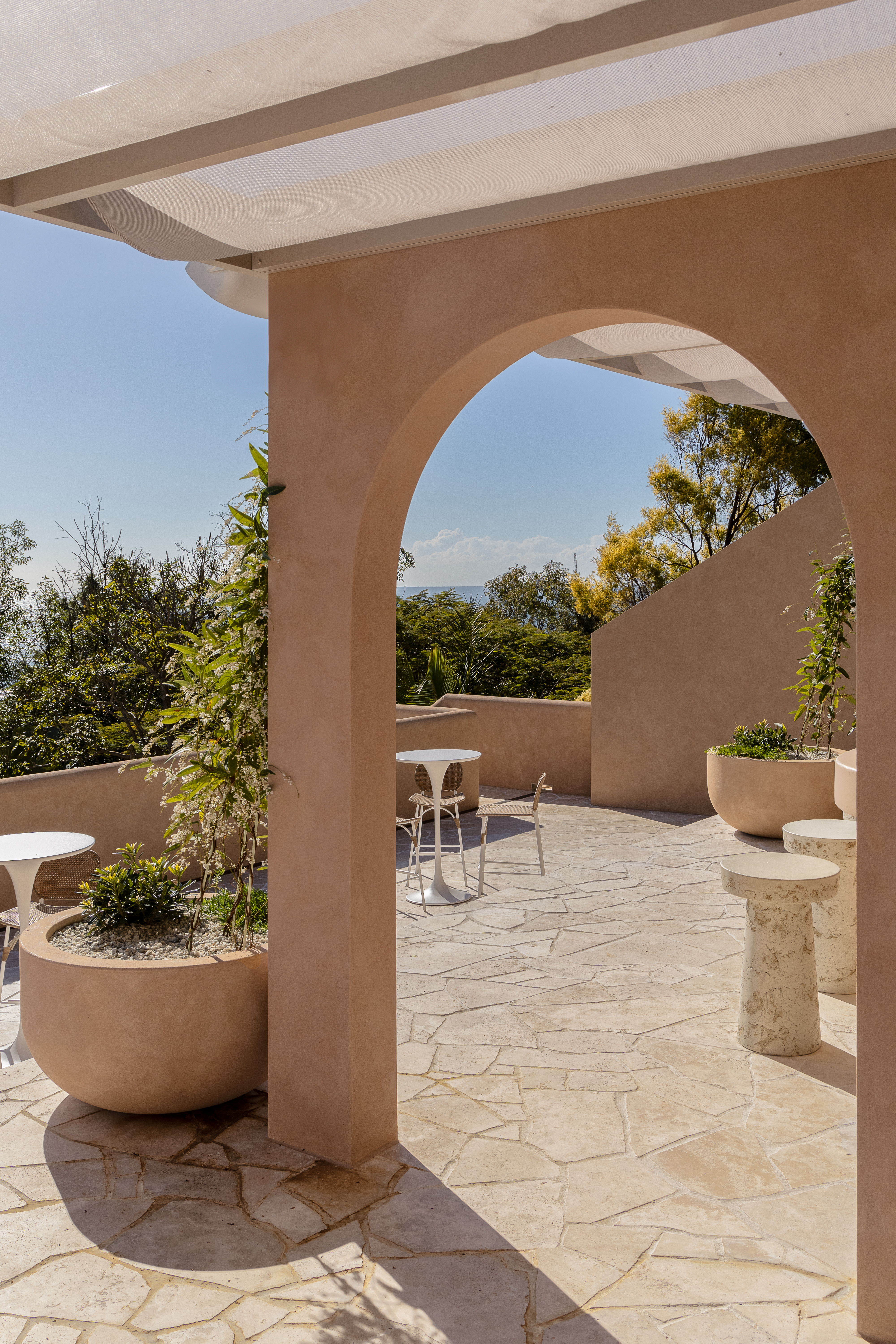 Dune Graya outside courtyard