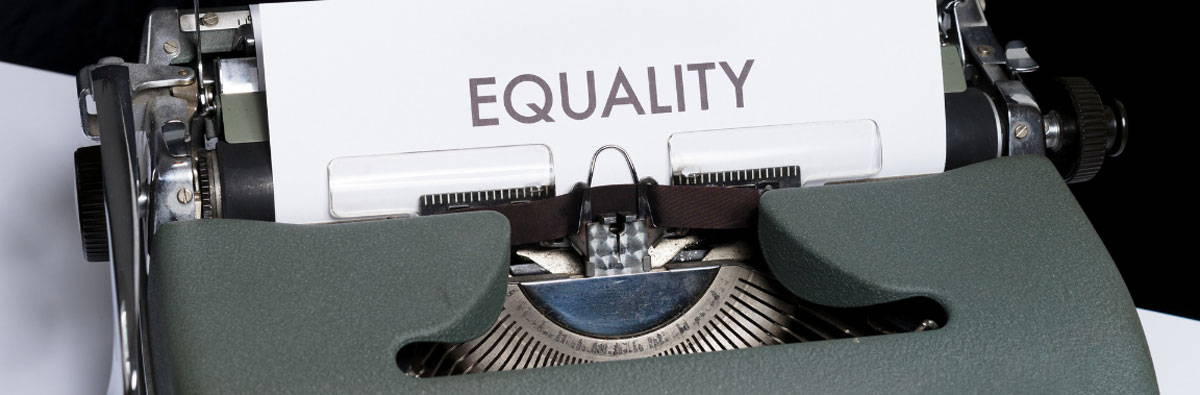 Equality typed in a typewriter