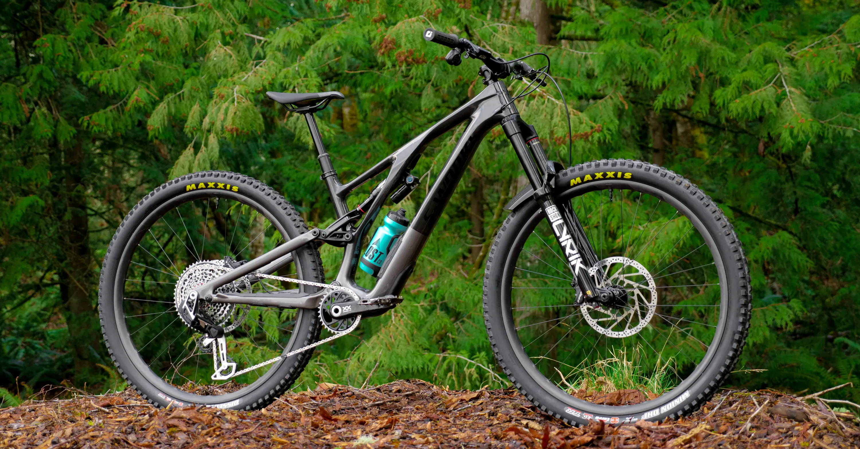specialized stumpjumper evo s-works custom mountain bike build with rockshox suspension and sram transmission