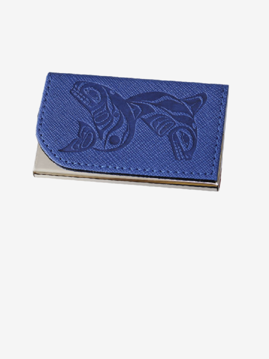 Whales (Blue) Cardholder by Paul Windsor