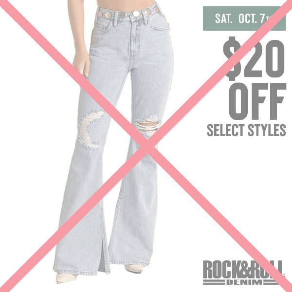 Rock & Roll Denim women's high rise flare jeans