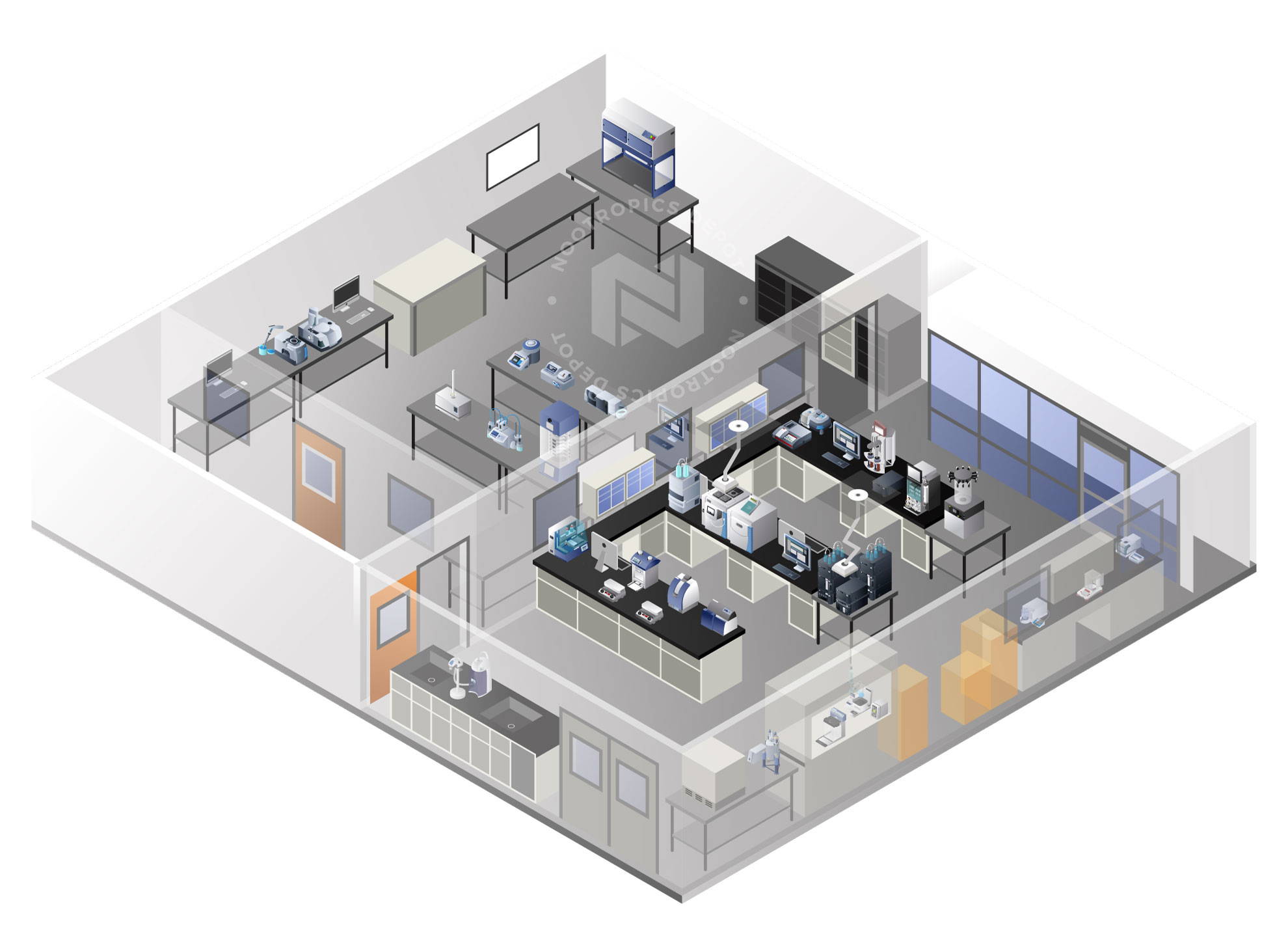 Isometric View Of Our In-House Analytical Laboratory