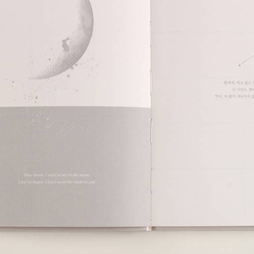 Opens flat - Moon special undated weekly diary journal