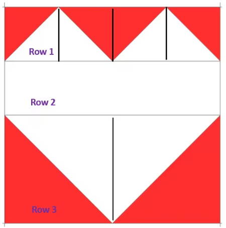 Red Heart Block Layout