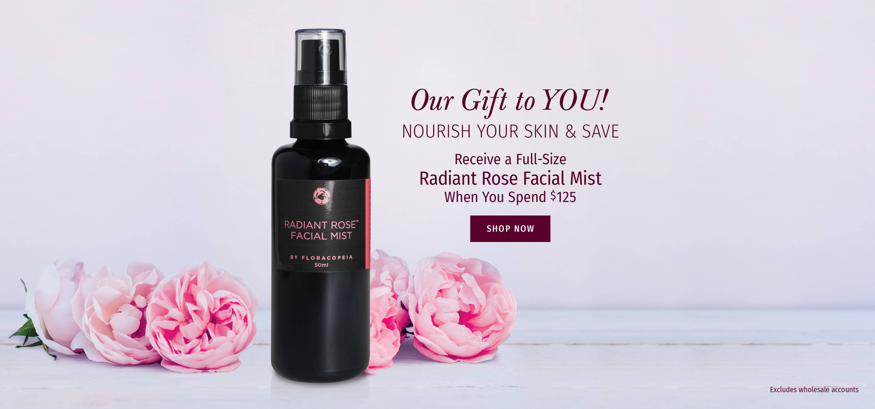 radiant rose facial mist free on orders over $125 shop now