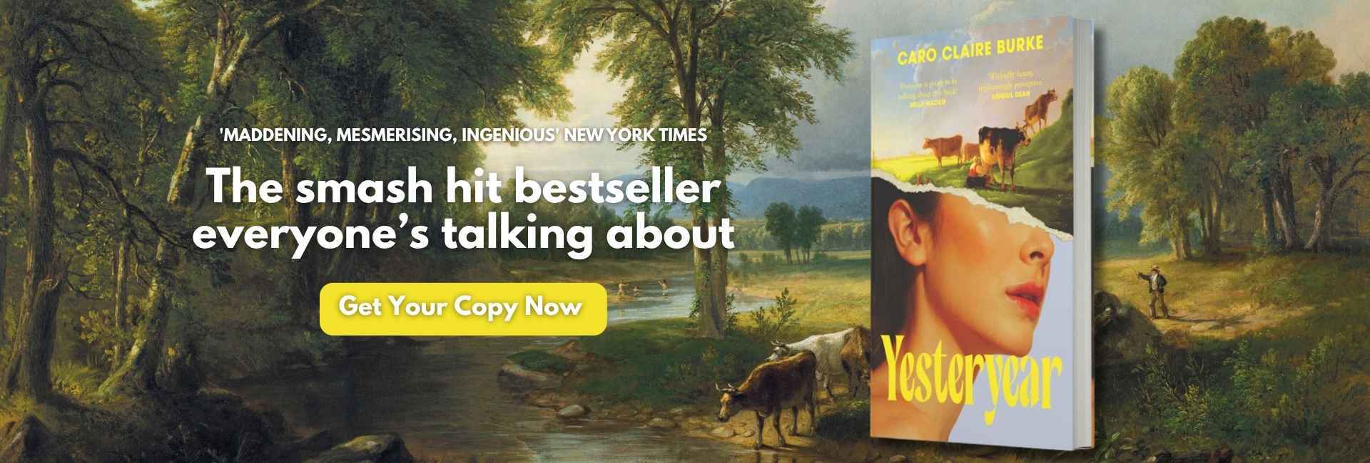 Book promotion with scenic background and text highlighting its popularity.