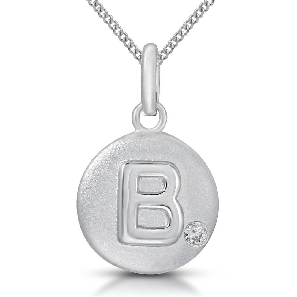 Pure at Birth letter B pendant with curb link necklace