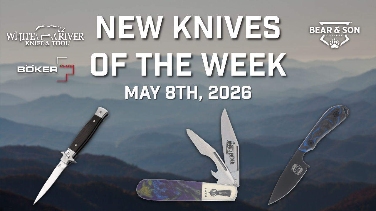 New knives of the week, May 8th, 2026, featuring various knife designs.