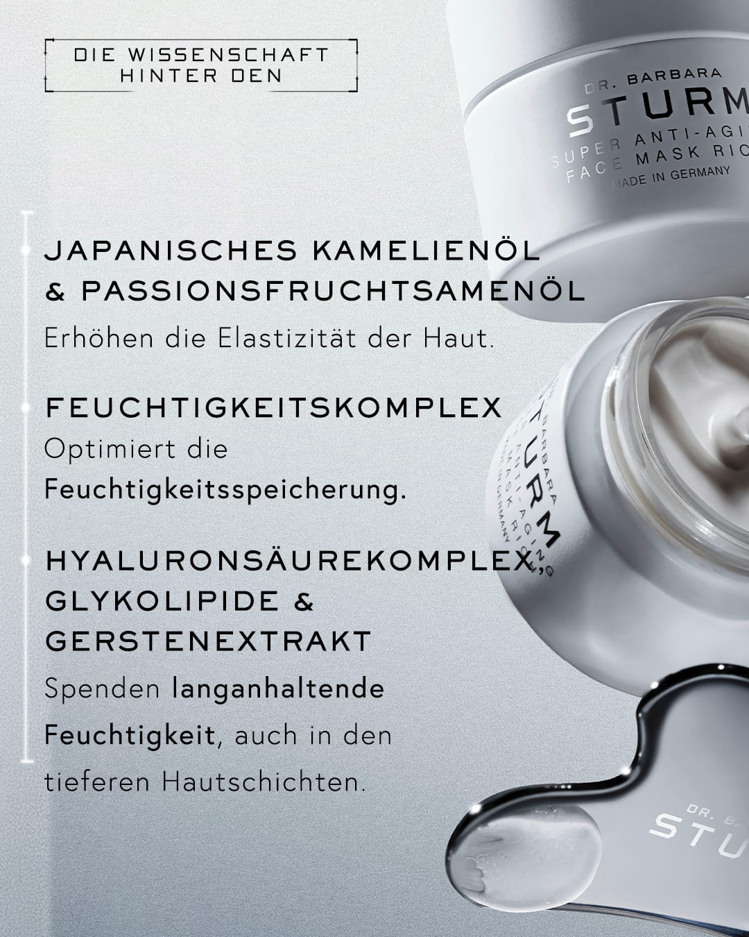 Japanese camellia oil and passionfruit oil enhance skin elasticity.