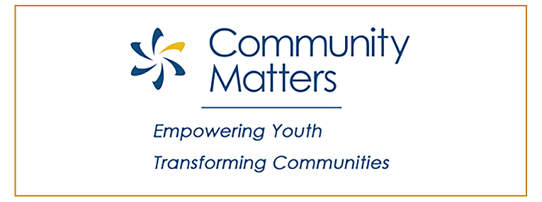 Community Matters Logo. Empowering Youth Transforming Communities.