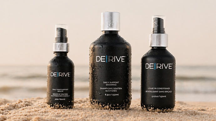 Derive Wellness hair system on a beach