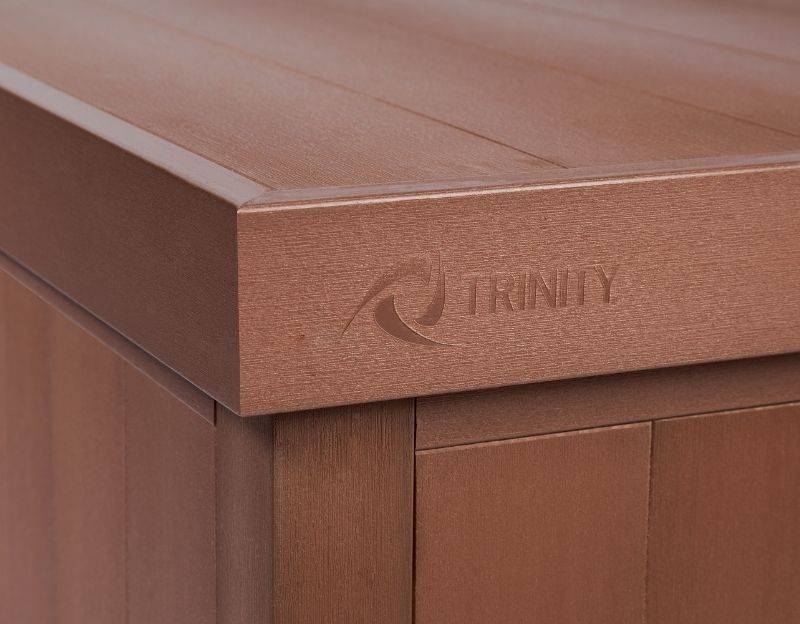 lid of the deck box with trinity mark
