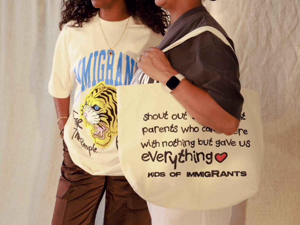 Kids of Immigrants Tote and Tiger Immigrants Tee