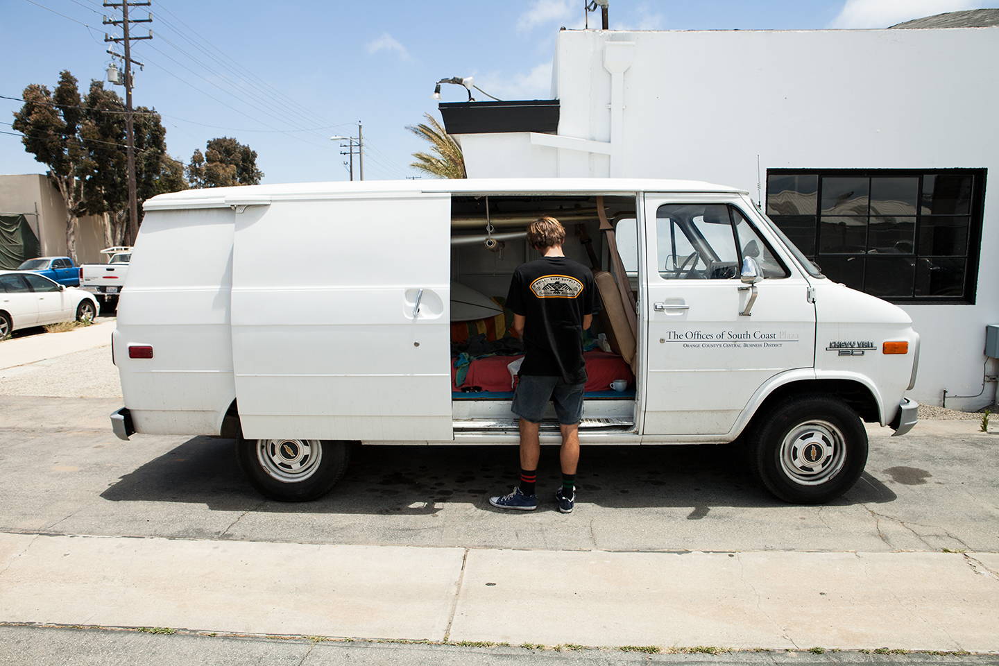 Levi loading up his van.