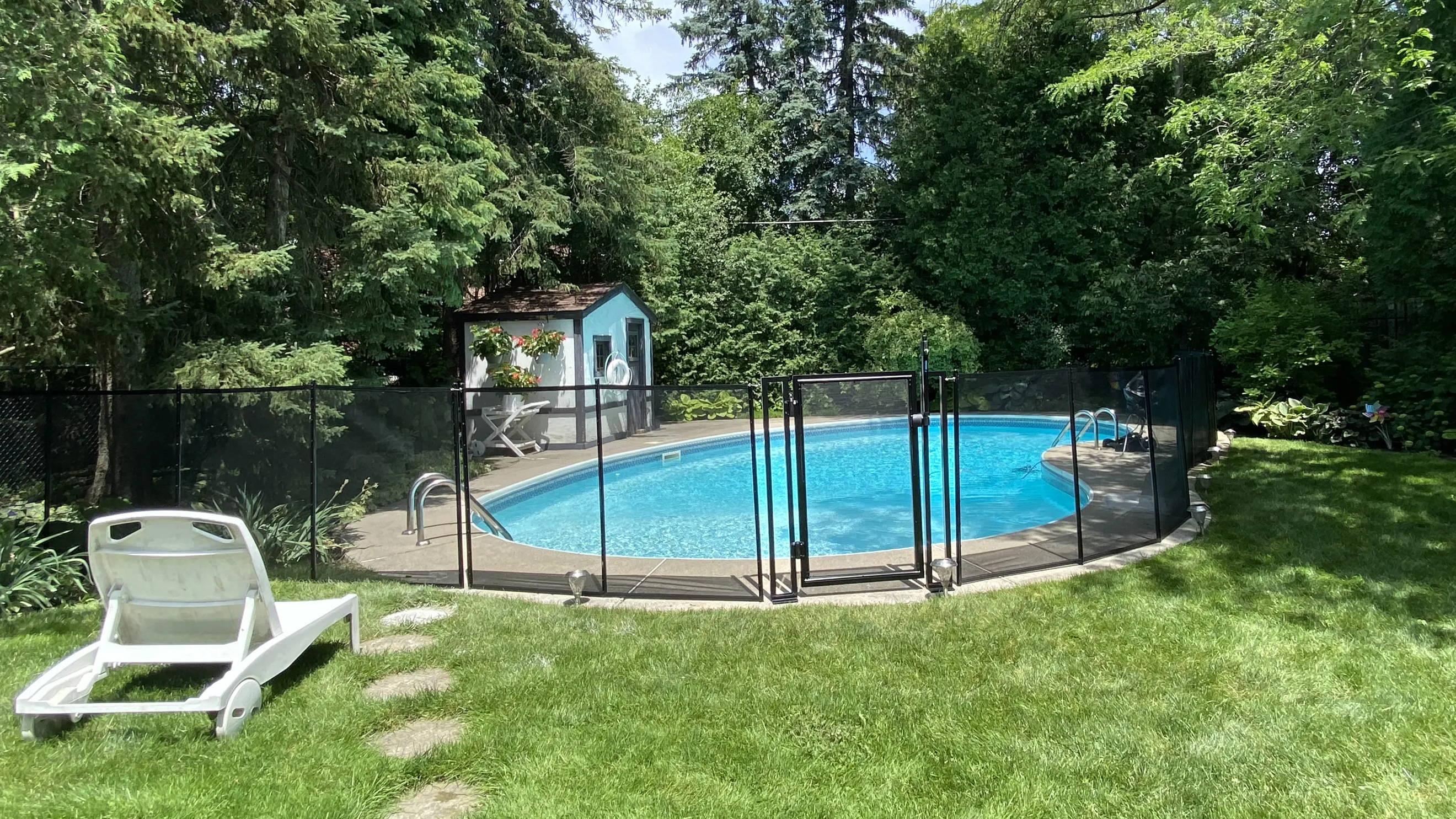 Baby Barrier pool fencing installed around a customers' pool.