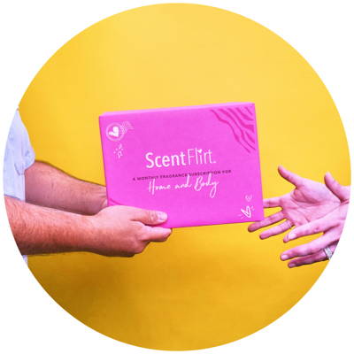 ScentFlirt box being handed over